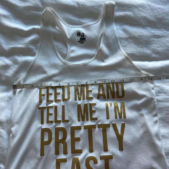 Feed Me and Tell Me I’m Pretty Fast running tank top Sarah Marie Design Studio - Picture 5 of 9